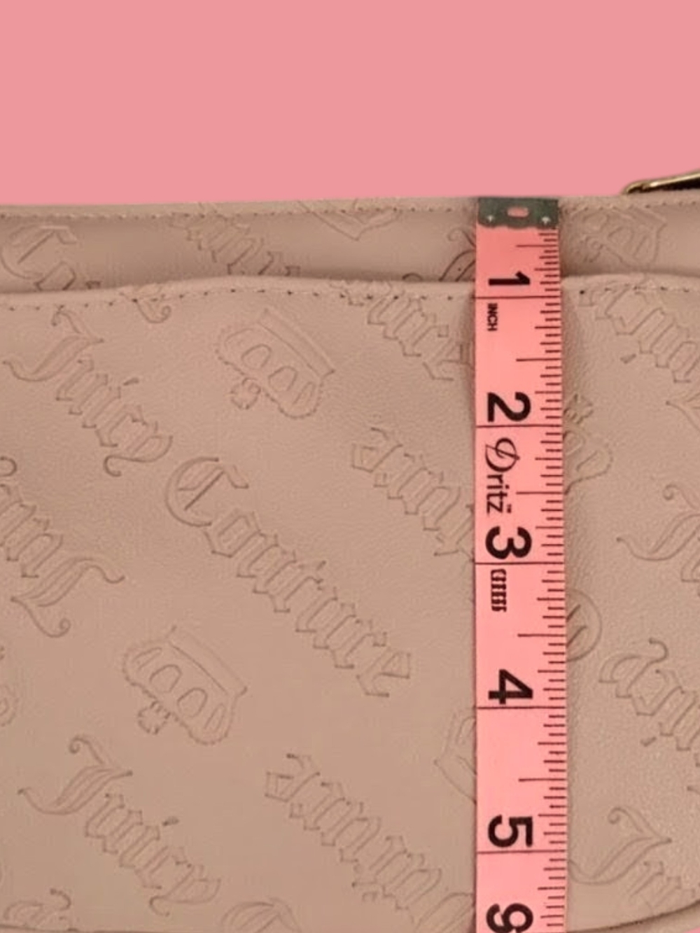 👑 Juicy Couture Pink Embossed Shoulder Bag w/Gold Charms - Picture 16 of 16